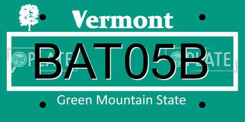 BAT05B Vermont License Plate