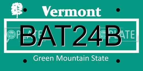 BAT24B Vermont License Plate