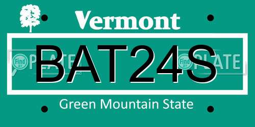 BAT24S Vermont License Plate