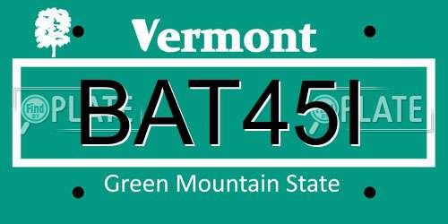 BAT45I Vermont License Plate