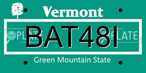 BAT48I Vermont License Plate