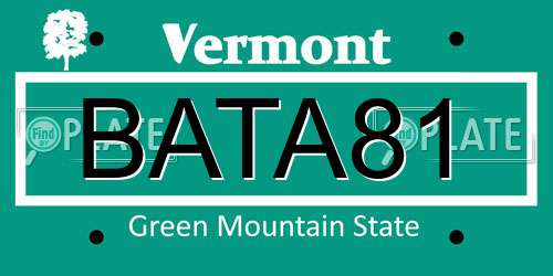 BATA81 Vermont License Plate