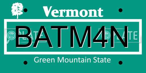 BATM4N Vermont License Plate