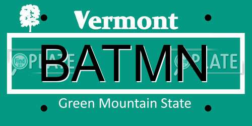 BATMN Vermont License Plate