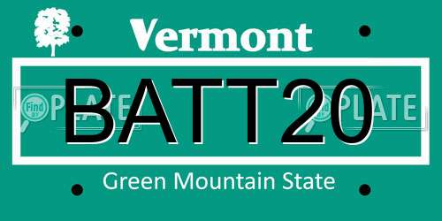 BATT20 Vermont License Plate