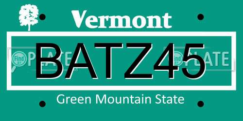 BATZ45 Vermont License Plate