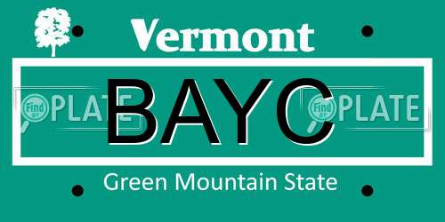 BAYC Vermont License Plate