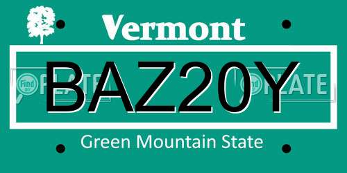 BAZ20Y Vermont License Plate