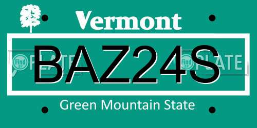 BAZ24S Vermont License Plate