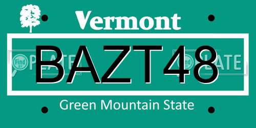 BAZT48 Vermont License Plate