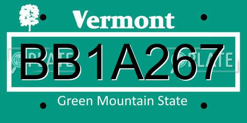 BB1A267 Vermont License Plate