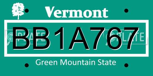 BB1A767 Vermont License Plate