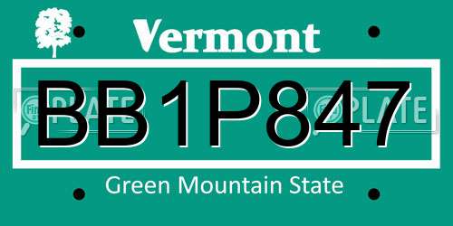 BB1P847 Vermont License Plate