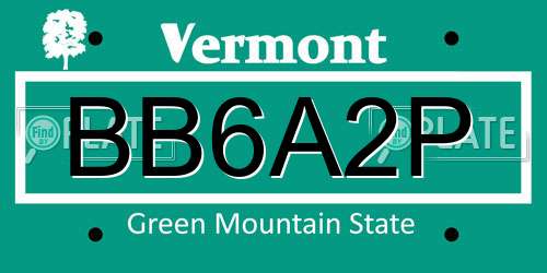 BB6A2P Vermont License Plate