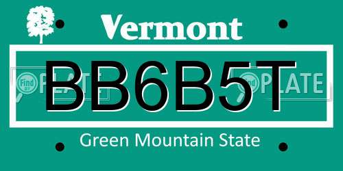 BB6B5T Vermont License Plate