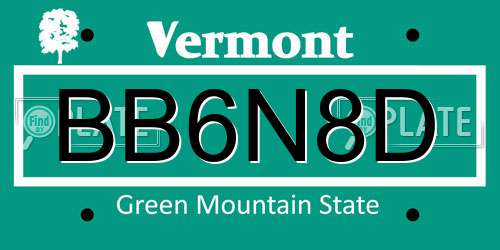 BB6N8D Vermont License Plate