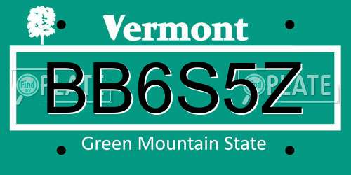 BB6S5Z Vermont License Plate