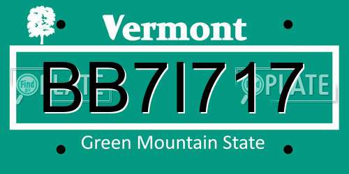 BB7I717 Vermont License Plate