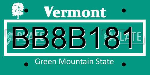 BB8B181 Vermont License Plate