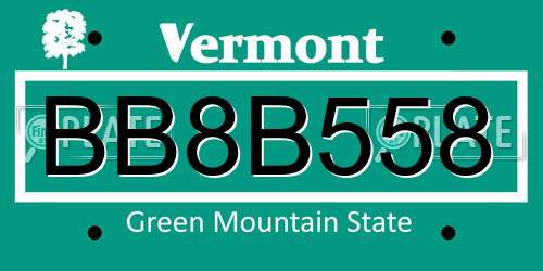 BB8B558 Vermont License Plate