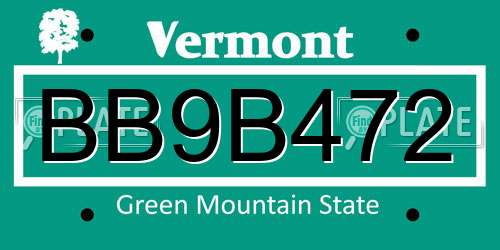BB9B472 Vermont License Plate