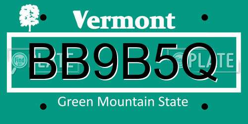 BB9B5Q Vermont License Plate