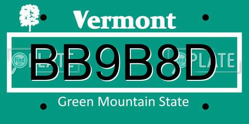 BB9B8D Vermont License Plate