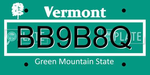BB9B8Q Vermont License Plate