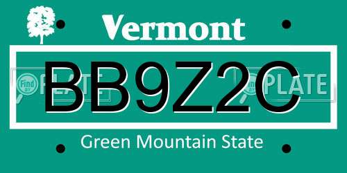 BB9Z2C Vermont License Plate