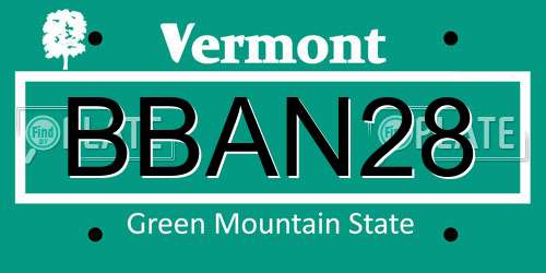 BBAN28 Vermont License Plate