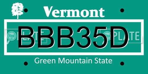 BBB35D Vermont License Plate
