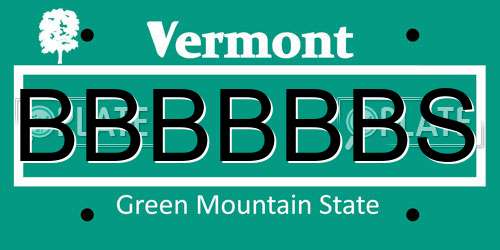 BBBBBBS Vermont License Plate