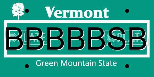 BBBBBSB Vermont License Plate