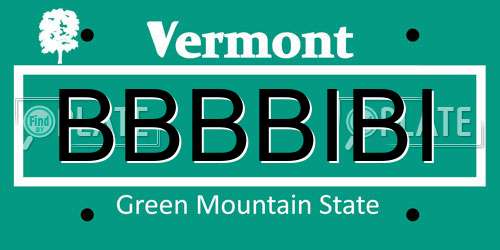 BBBBIBI Vermont License Plate