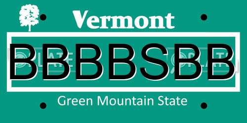 BBBBSBB Vermont License Plate