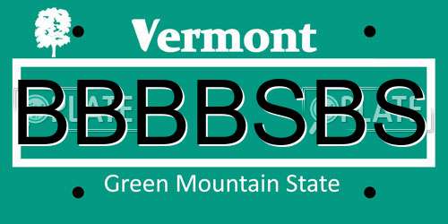 BBBBSBS Vermont License Plate