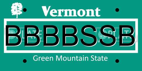BBBBSSB Vermont License Plate
