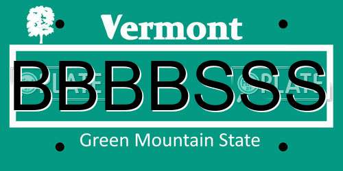 BBBBSSS Vermont License Plate