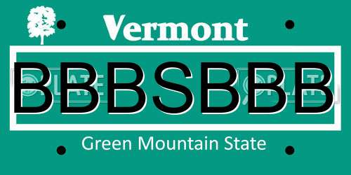 BBBSBBB Vermont License Plate