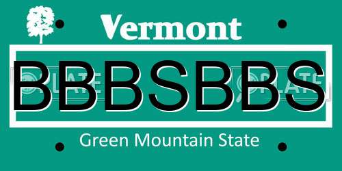 BBBSBBS Vermont License Plate