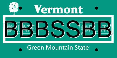BBBSSBB Vermont License Plate