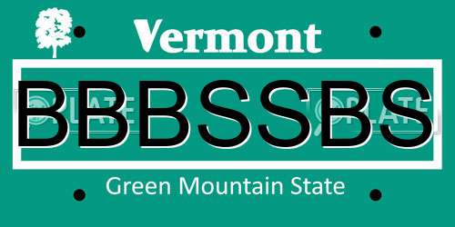 BBBSSBS Vermont License Plate