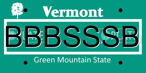 BBBSSSB Vermont License Plate