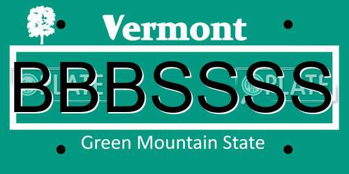 BBBSSSS Vermont License Plate