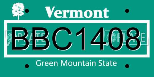 BBC1408 Vermont License Plate