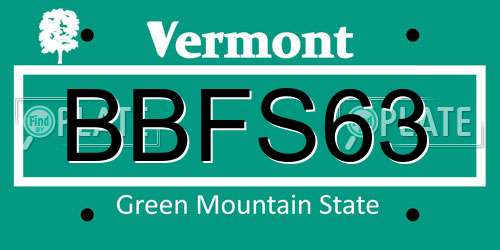 BBFS63 Vermont License Plate