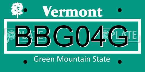 BBG04G Vermont License Plate
