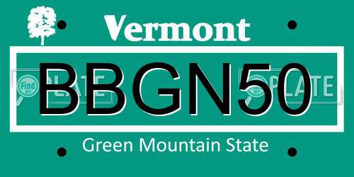 BBGN50 Vermont License Plate