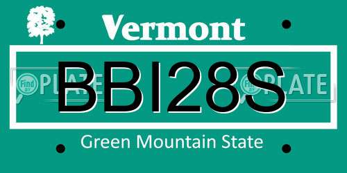 BBI28S Vermont License Plate