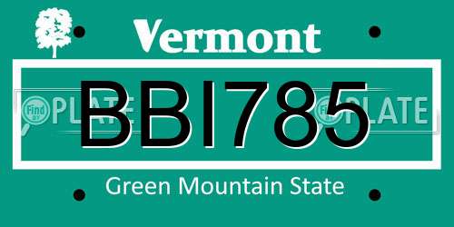 BBI785 Vermont License Plate